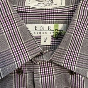 Enro Men's Purple Checkered Button Down Shirt